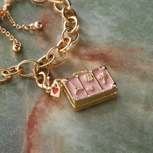 Pink Suitcase Charm by Bead Landing™